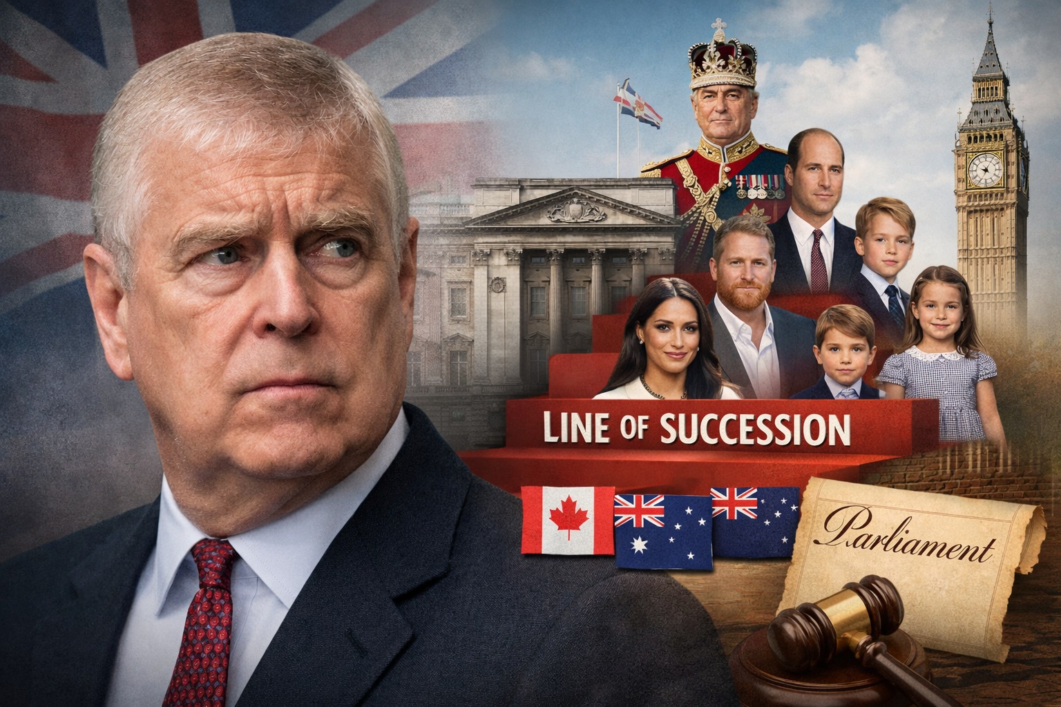 Principe Andrea nella linea di successione al trono britannico: diritto costituzionale e controversie